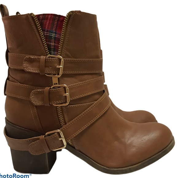 Rock & Candy Shoes - Camel Rock & Candy Chunky Heel Bootie - Size 9